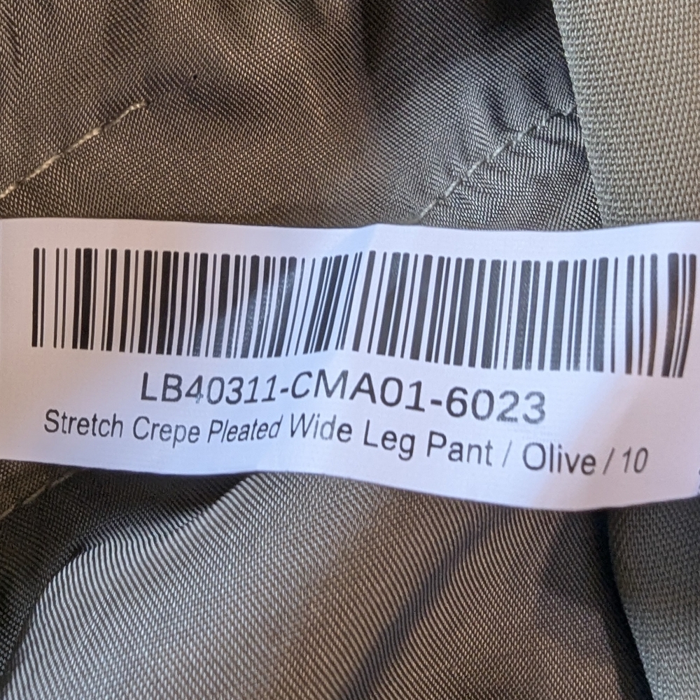 Quince Stretch Crepe Pleated Wide Leg Pants in Olive sz 10 Women's NWT 30 - Picture 8 of 8